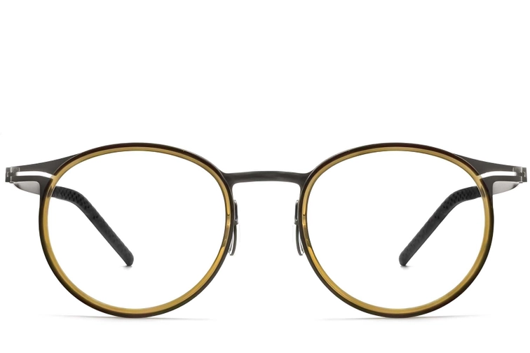 Gafas ovaladas de titanio verde #BS1913-0264