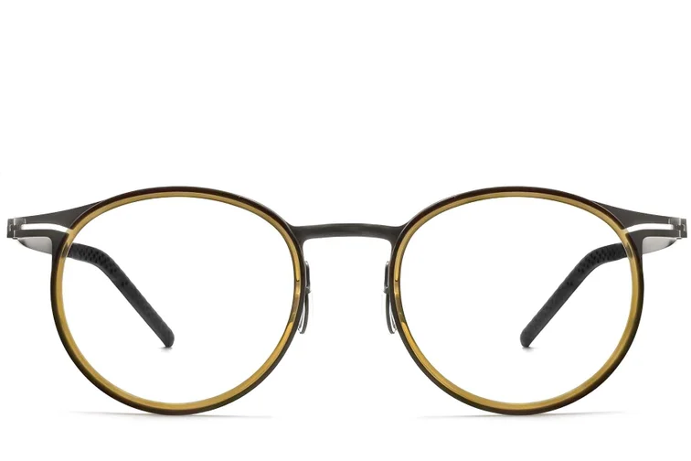 Gafas ovaladas de titanio verde #BS1913-0264