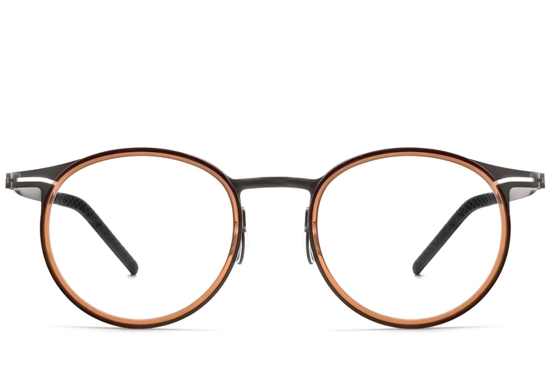 Lunettes ovales en titane marron #BS1913-0266