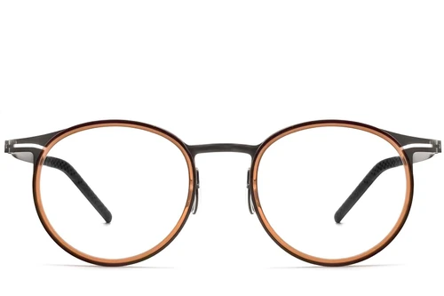 Lunettes ovales en titane marron #BS1913-0266