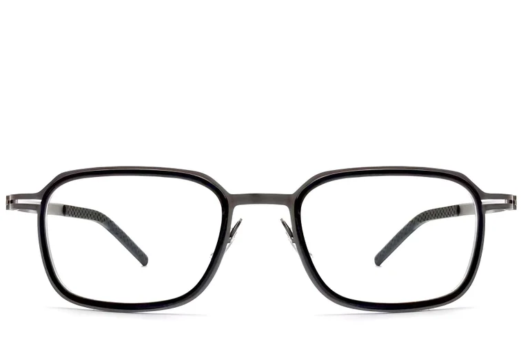 Rechthoekige zwarte titanium bril #BS1913-0267