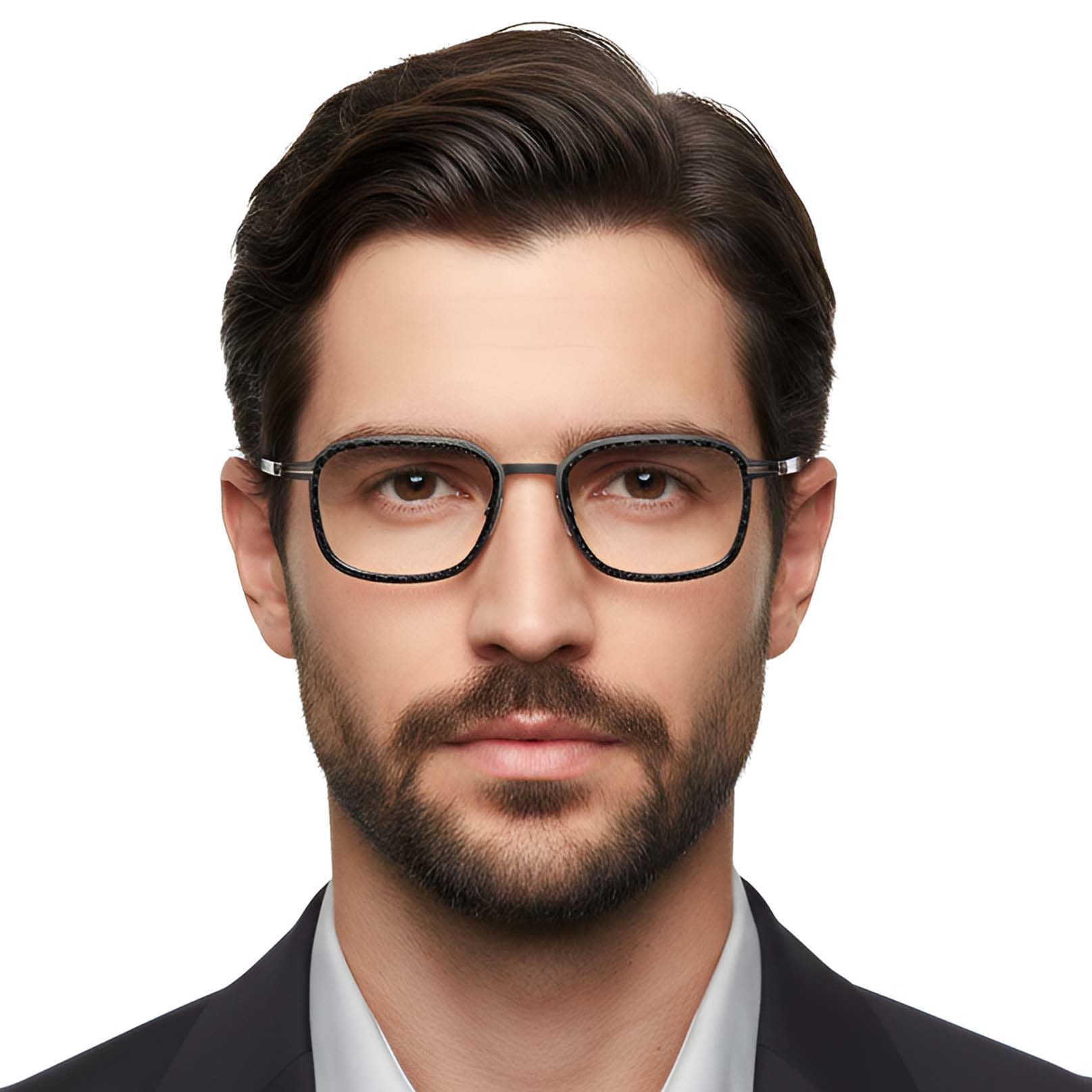 Rectangular Black Titanium Glasses #BS1913-0267