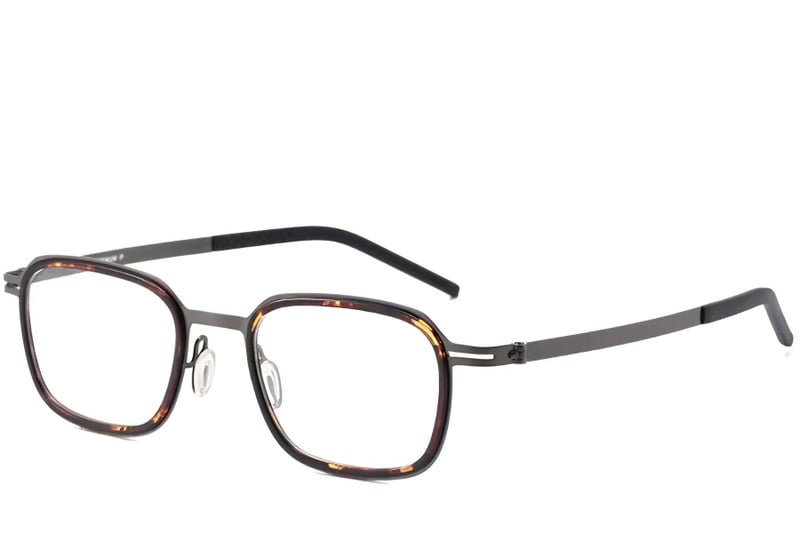 Rechteckige Schildpatt-Titanbrille #BS1913-0268