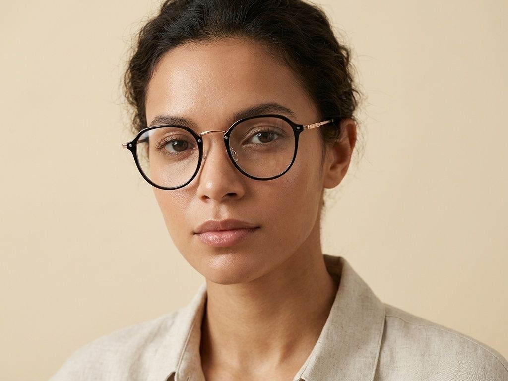 Gafas ovaladas negras TR90 #BS1913-0274