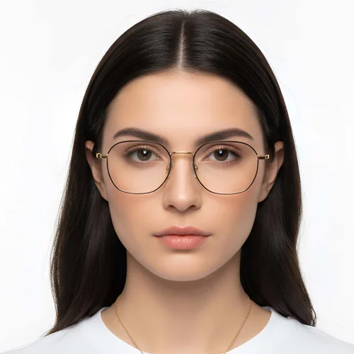 Lunettes géométriques noires en titane #BS1913-0276
