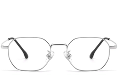Gafas geométricas de titanio plateado #BS1913-0277