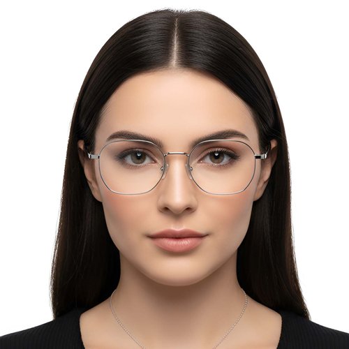 Lunettes géométriques en titane argenté #BS1913-0277