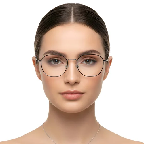 Lunettes géométriques noires en titane #BS1913-0278