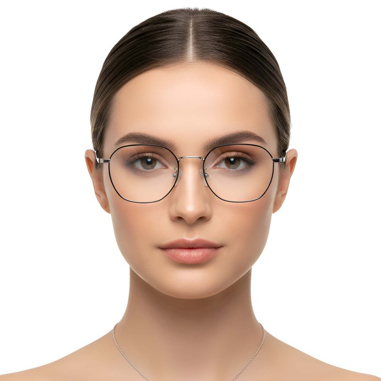 Geometrische Silber-Titanbrille #BS1913-0239