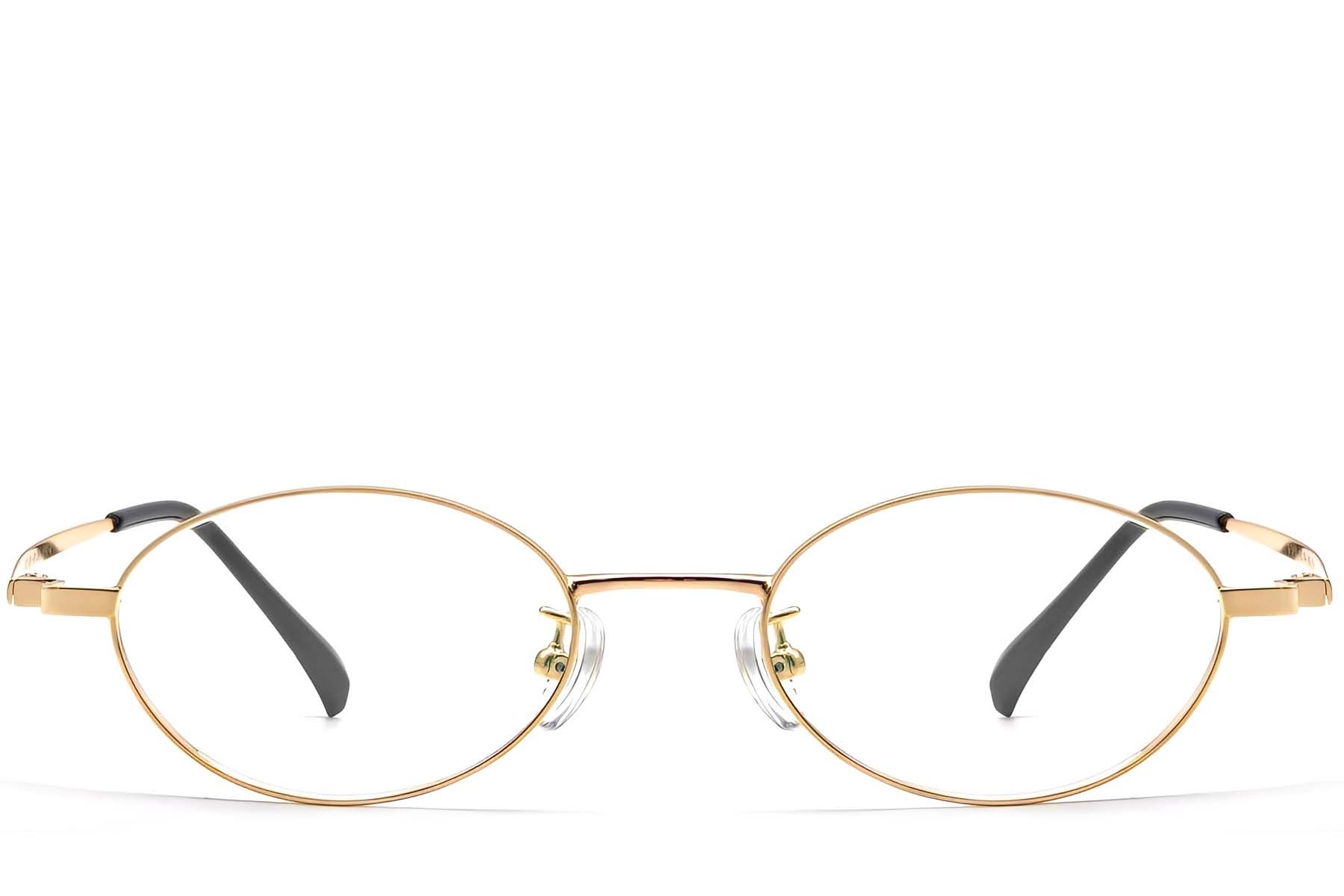 Oval Golden Titanium Glasses #BS1913-0280