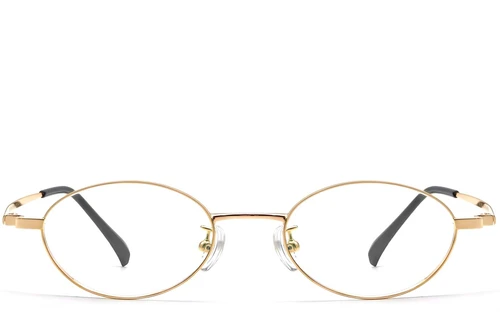 Oval Golden Titanium Glasses #BS1913-0280