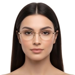 Oval Golden Titanium Glasses #BS1913-0280