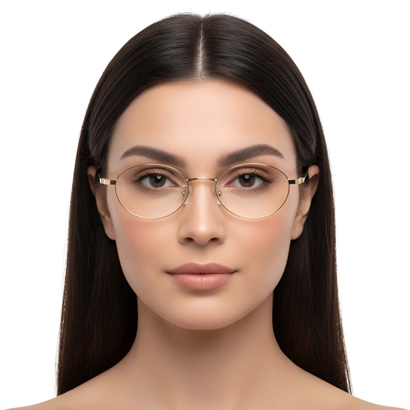 Oval Golden Titanium Glasses #BS1913-0280