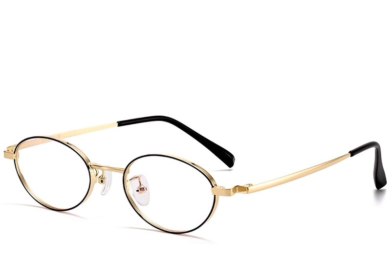 Oval Black Titanium Glasses #BS1913-0281