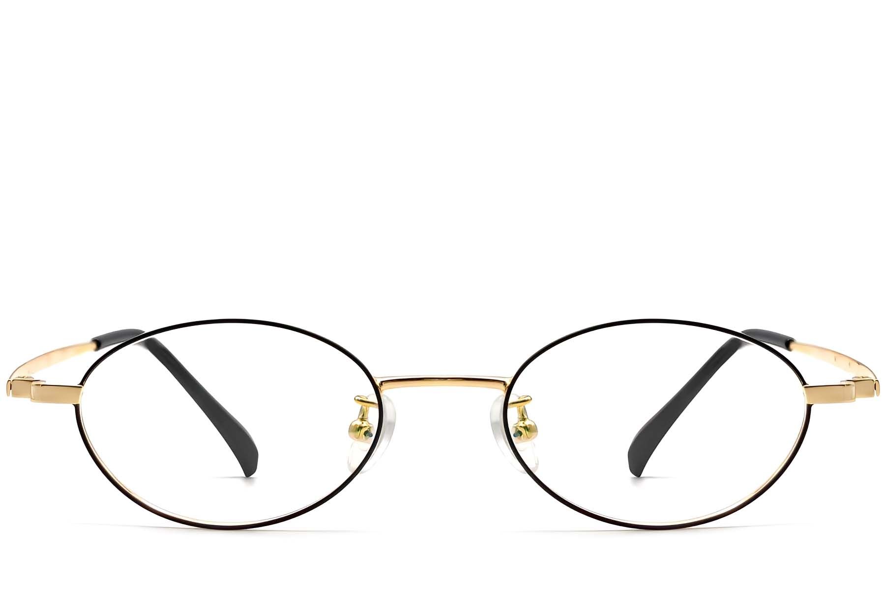 Oval Black Titanium Glasses #BS1913-0281