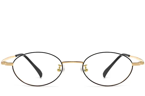 Lunettes ovales en titane noir #BS1913-0281