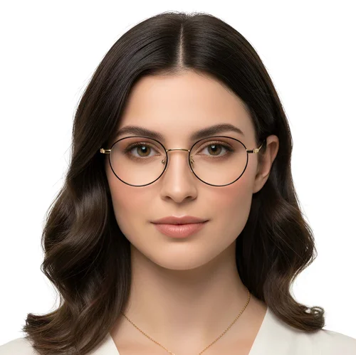 Lunettes ovales en titane noir #BS1913-0281