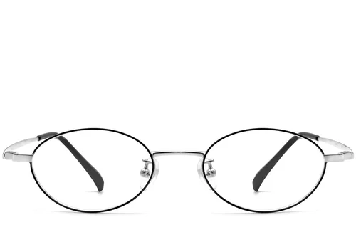 Lunettes ovales en titane noir #BS1913-0282