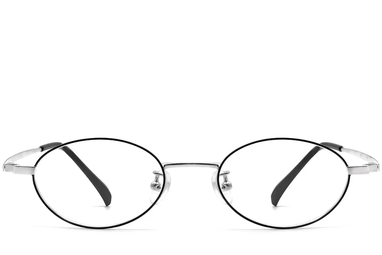 Lunettes ovales en titane noir #BS1913-0282