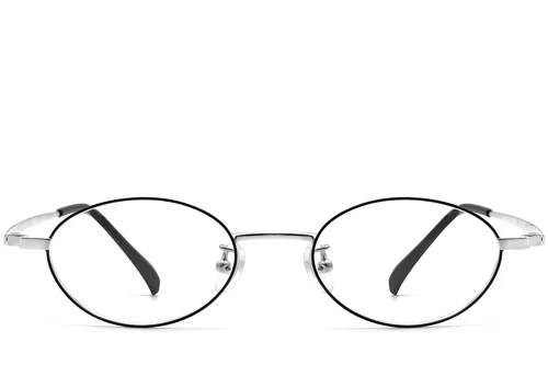 Oval Black Titanium Glasses #BS1913-0282