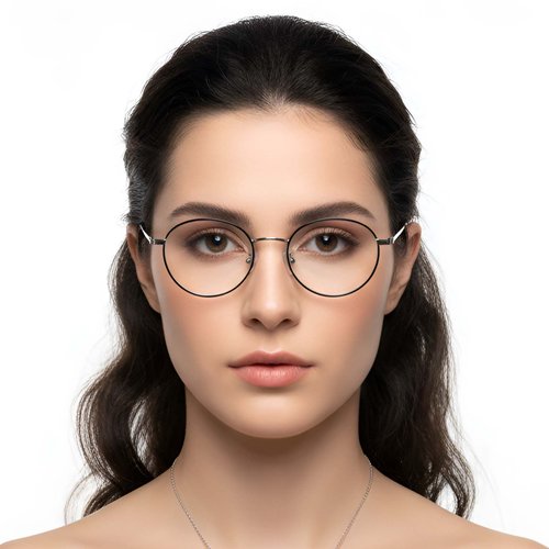 Lunettes ovales en titane doré #BS1913-0243