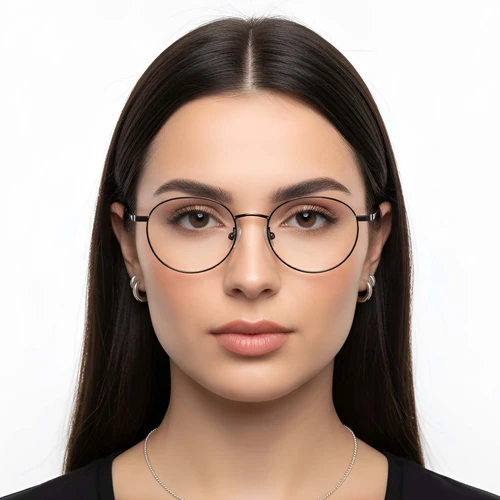 Oval Black Titanium Glasses #BS1913-0244