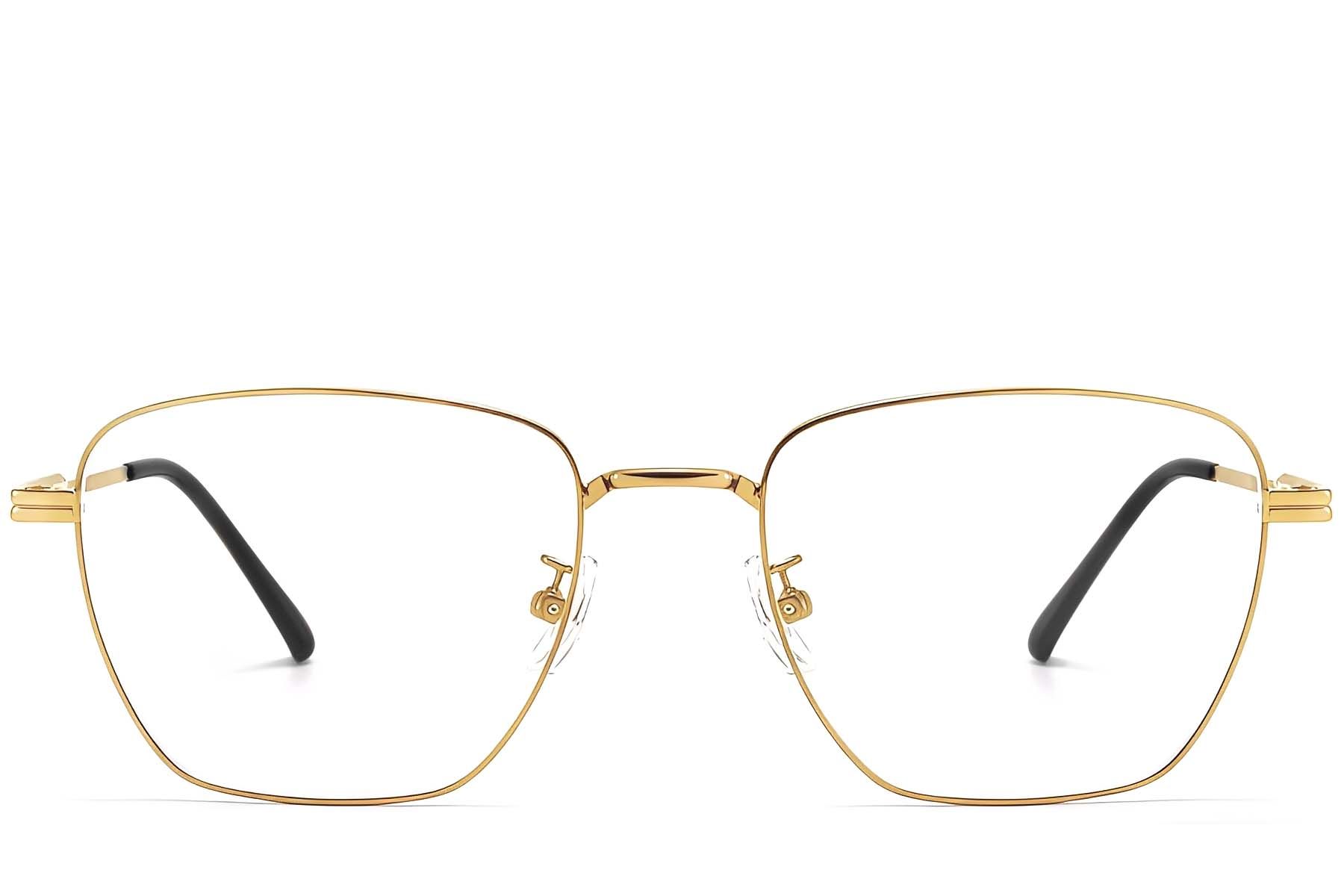 Rectangular Golden Titanium Glasses #BS1913-0284