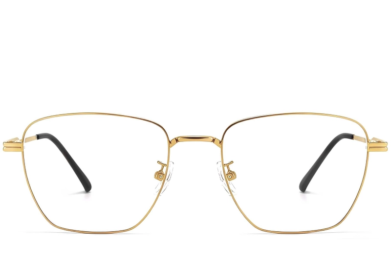 Rectangular Golden Titanium Glasses #BS1913-0284