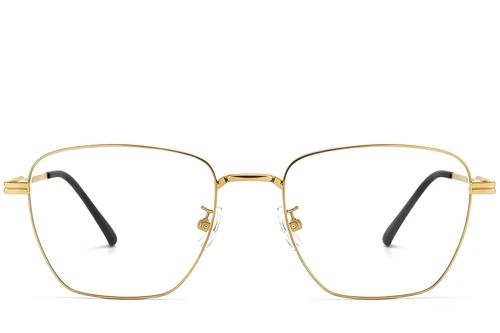 Rectangular Golden Titanium Glasses #BS1913-0284