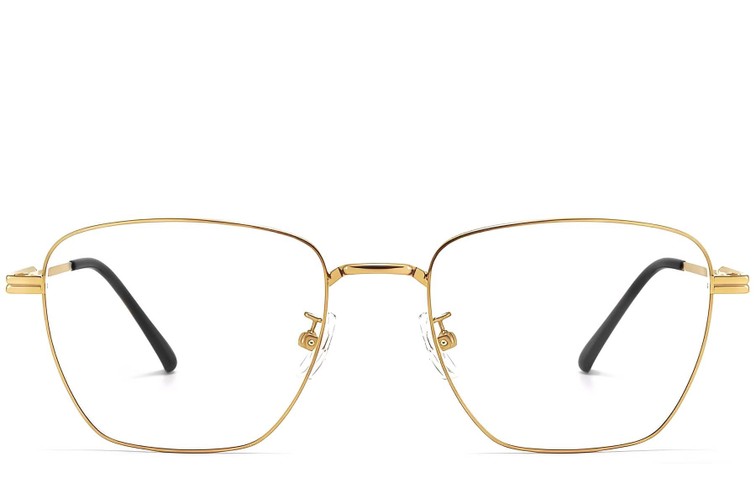 Lunettes rectangulaires en titane doré #BS1913-0284