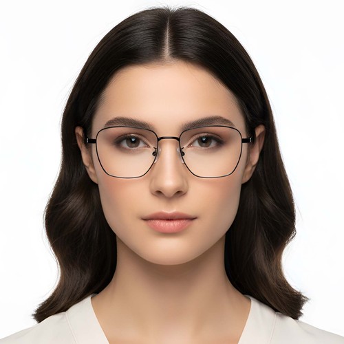 Rectangular Black Titanium Glasses #BS1913-0285