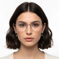 Rectangular Silver Titanium Glasses #BS1913-0286