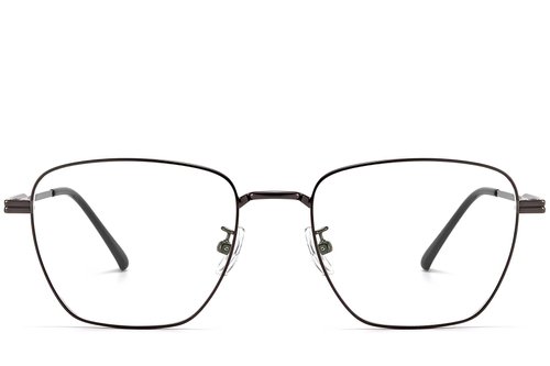 Lunettes rectangulaires en titane gris #BS1913-0287