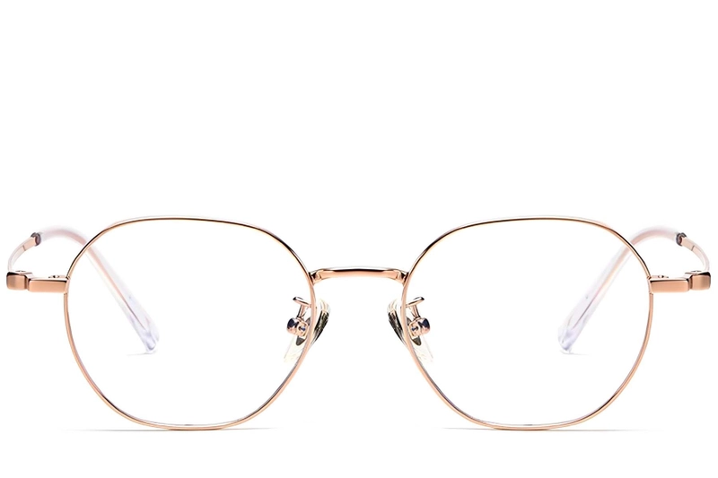 Gafas geométricas de titanio rosa #BS1913-0288