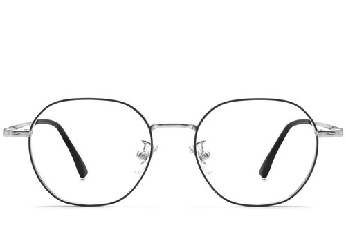 Lunettes géométriques noires en titane #BS1913-0289