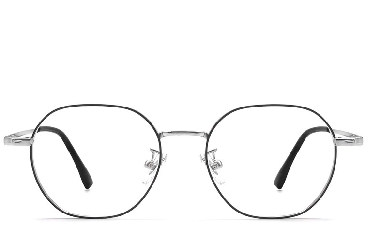 Gafas geométricas de titanio negro #BS1913-0289