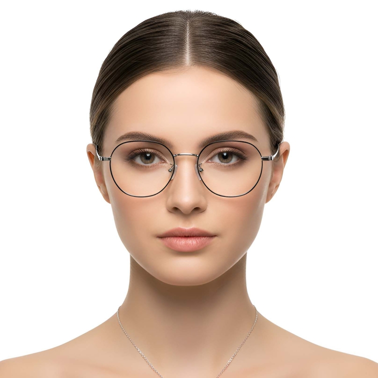 Oval Black Titanium Glasses #BS1913-0250