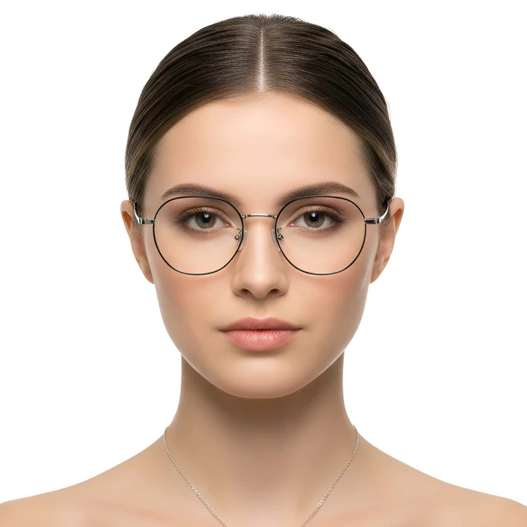 Ovale schwarze Titanbrille #BS1913-0250
