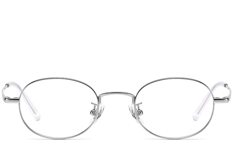 Oval Silver Titanium Glasses #BS1913-0291
