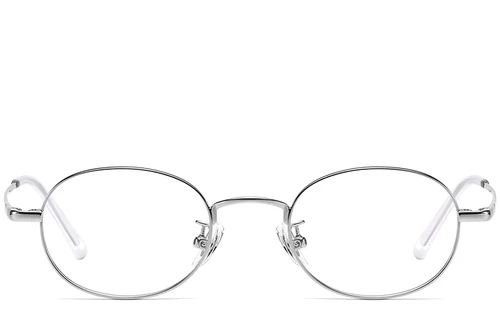 Oval Silver Titanium Glasses #BS1913-0291