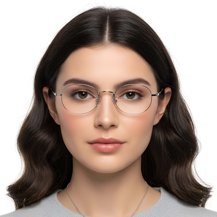Oval Silver Titanium Glasses #BS1913-0291