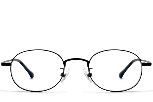 Lunettes ovales en titane noir #BS1913-0292
