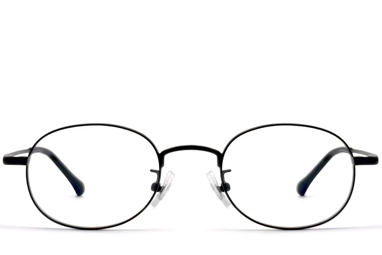 Oval Black Titanium Glasses #BS1913-0292