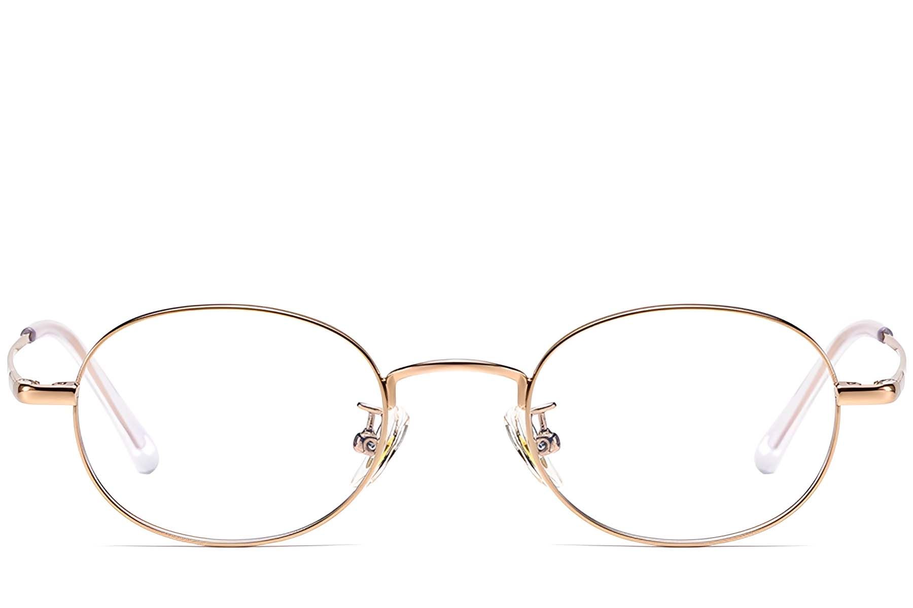 Gafas ovaladas de titanio dorado #BS1913-0293