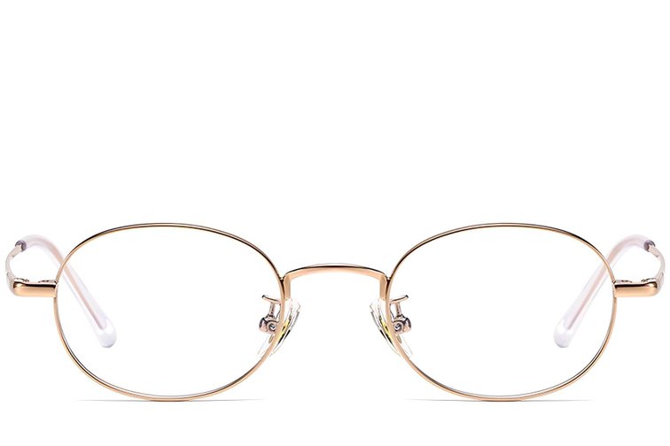 Gafas ovaladas de titanio dorado #BS1913-0293