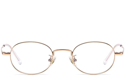Oval Golden Titanium Glasses #BS1913-0293