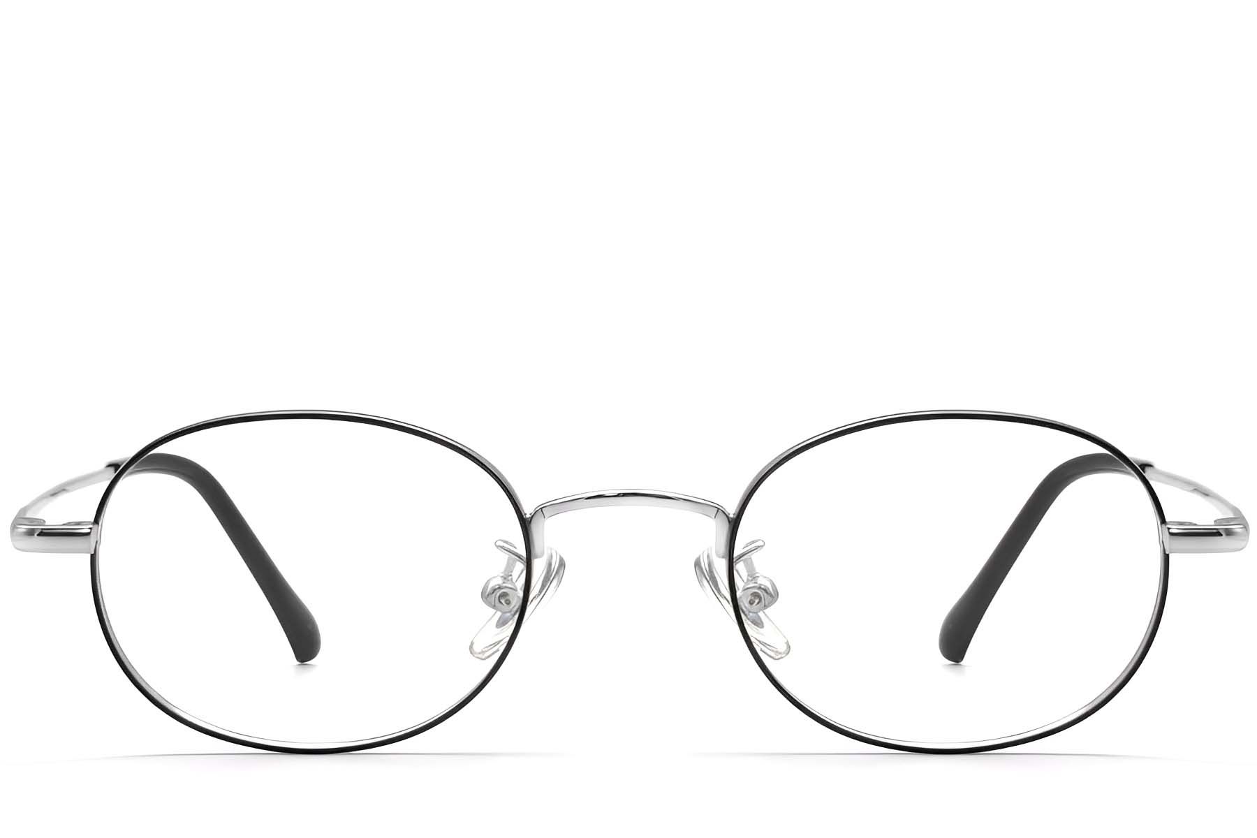 Gafas ovaladas de titanio negro #BS1913-0294