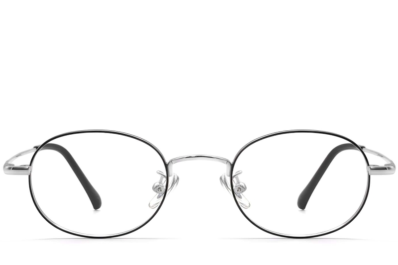 Lunettes ovales en titane noir #BS1913-0294