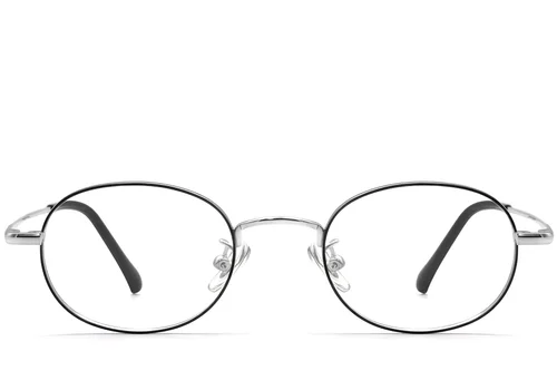 Lunettes ovales en titane noir #BS1913-0294