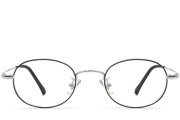 Oval Black Titanium Glasses #BS1913-0294